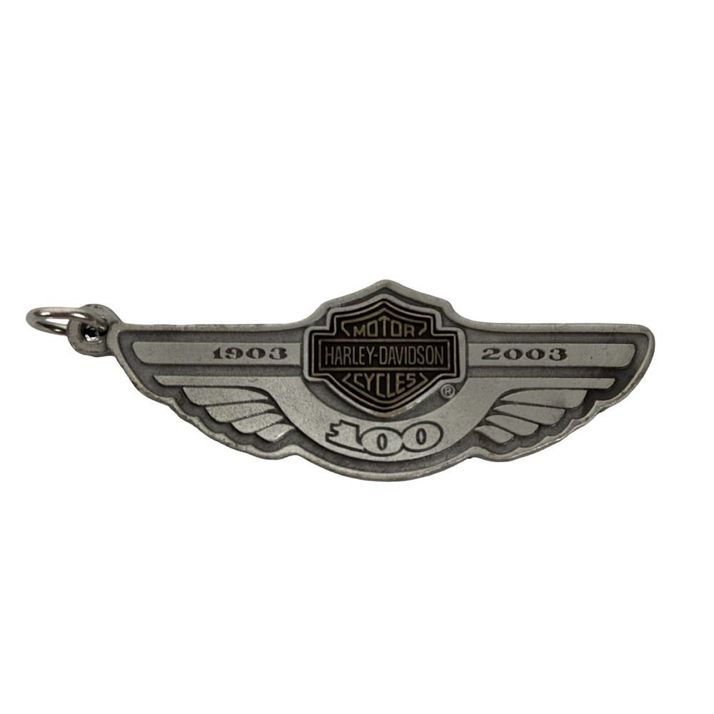 Harley Davidson 1903-2003 100th Anniversary B&S Wings Key Chain (no Slit Ring)